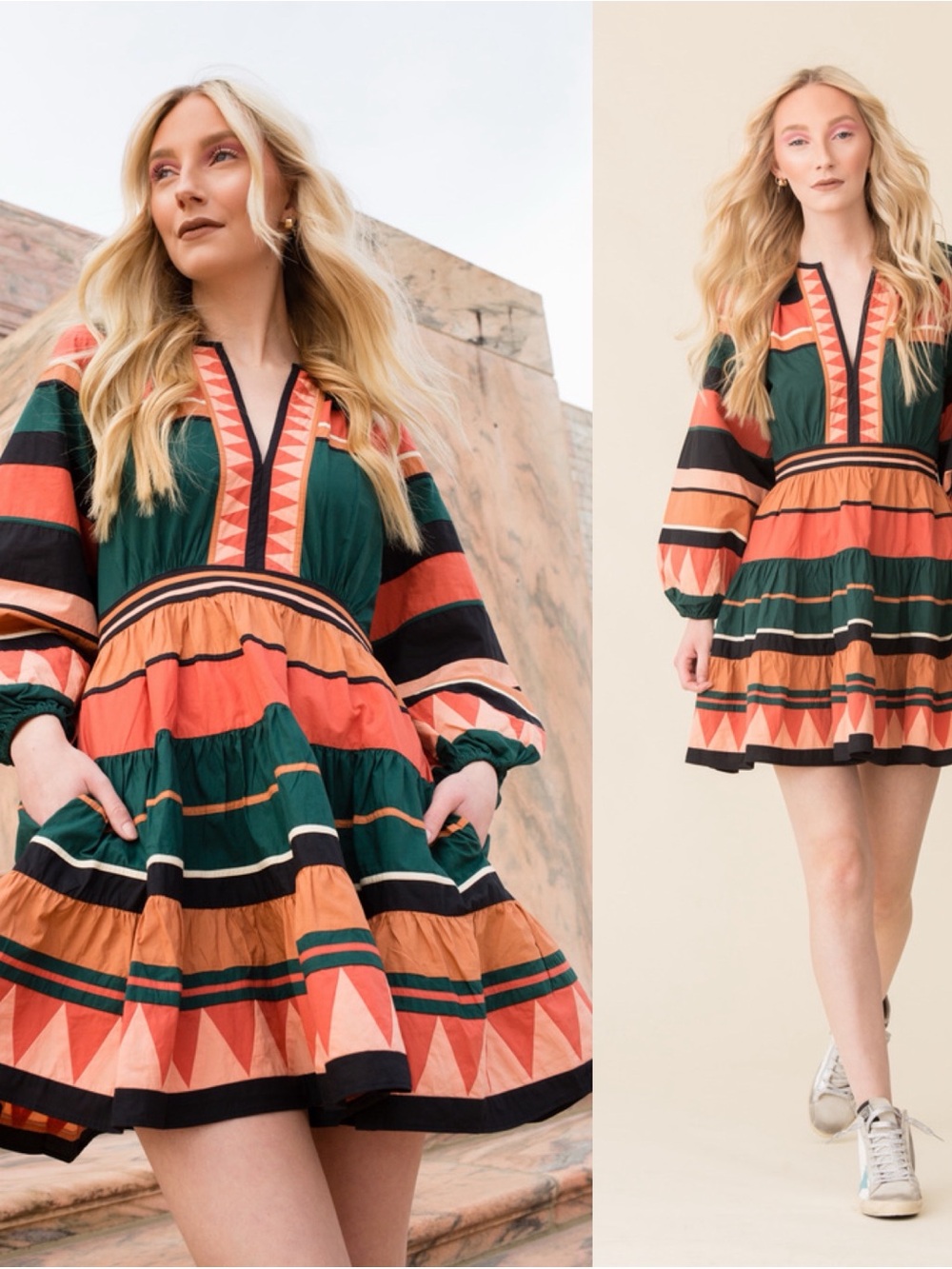 Ulla Johnson Mika Pine Seminole Patchwork Cotton Poplin Mini Dress Size 0